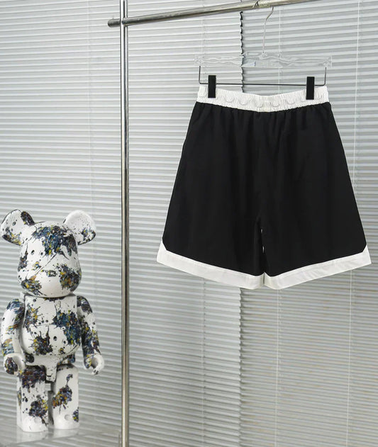 Spring and summer embroidered contrast color three-dimensional webbing stitching shorts